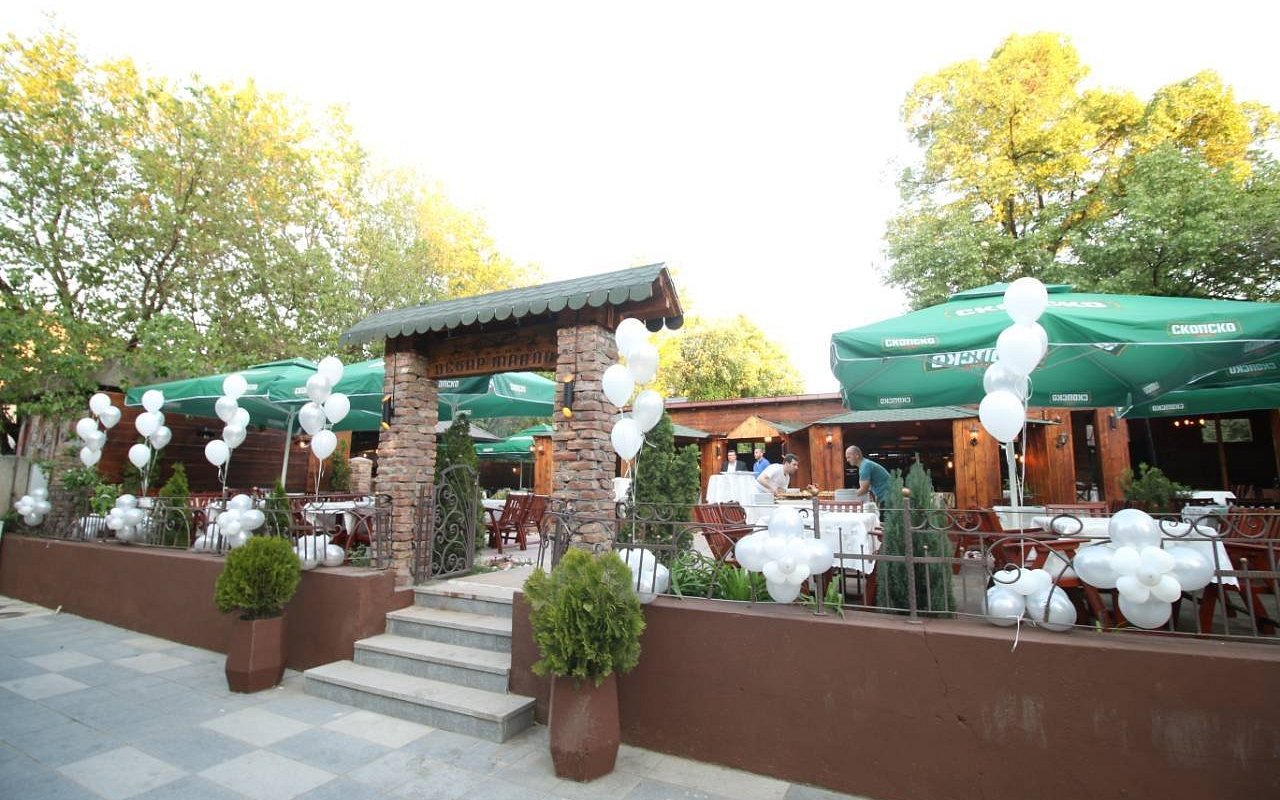 Restaurant terraces in Debar Maalo, Skopje's dining neighbourhood